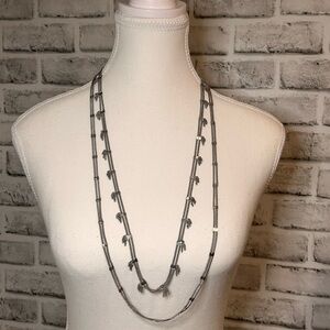 Madewell long multi-strand necklace in silver​​​​​​​​